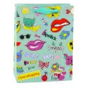 Torba Prezentowa Naklejki Kolorowe Znaczki 23 x 18 x 10,5 cm