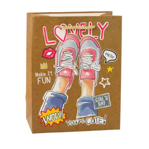 Torba Prezentowa Papierowa Kolorowe Motywy 23 x 18 x 10,5 cm