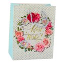 Torba Prezentowa Wzory Kwiaty Best Wishes 23 x 18 x 10,5 cm