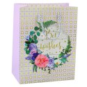 Torba Prezentowa Wzory Kwiaty Best Wishes 23 x 18 x 10,5 cm