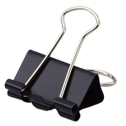 Zestaw Uniwersalne Klipsy Biurowe Stal Sprężynowa Czarne 25mm 12szt