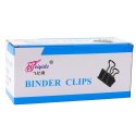 Zestaw Uniwersalne Klipsy Biurowe Stal Sprężynowa Czarny 41mm 12szt