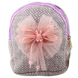 Plecak Dziecięcy Pleciony Kokarda Króliczek Fioletowy 21cm 2L