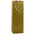 Torba Prezentowa Na Wino Butelkę Papierowa Srebrne Elementy 35 x 12 x 9 cm