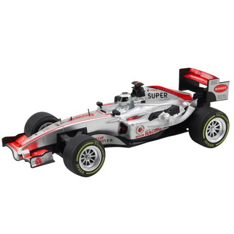 Wyścigówka Zdalnie Sterowana RC Kierownica Światła Dźwięki 1:12 Srebrna