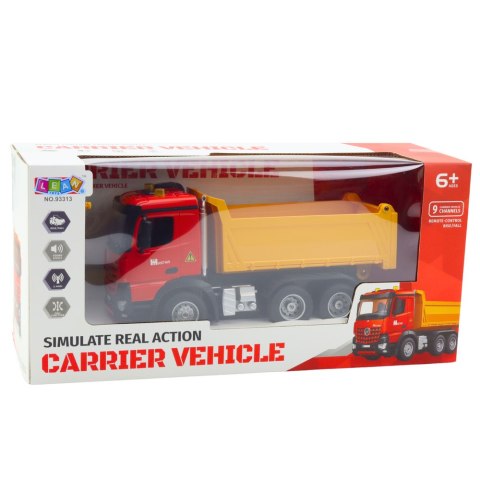 Wywrotka Zdalnie Sterowana RC 2.4G Dźwięki Żółto-Czerwona