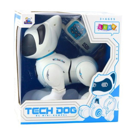 Piesek Interaktywny Robot Pies Pilot Światło Dźwięk Biały Niebieski