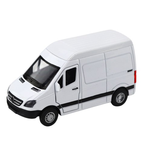 Samochód Dostawczy Metalowy Z Napędem Pull Back Światła Dźwięki Biały 1:32