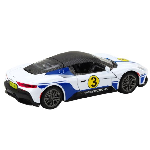 Samochód Metalowy Sportowy Światła Dźwięki Napęd Biały 1:22
