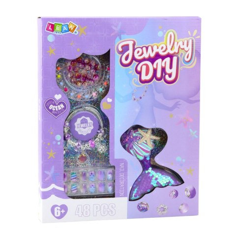 Zestaw Piękności Biżuteria Bransoletka Koraliki Spinka Syreni Ogon 48el