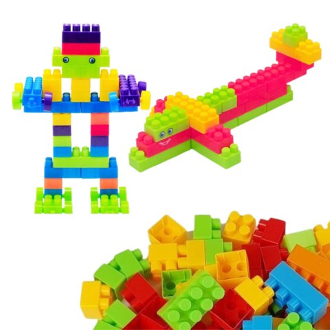 Klocki W Pudełku Edukacyjne Duże Budowlane Zestaw Kolorowe 60 ele.