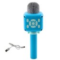 Bezprzewodowy Mikrofon Bluetooth Karaoke Nagrywanie Zmiana Głosu Niebieski