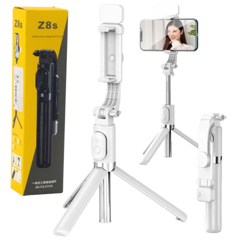 Selfie Stick Statyw Na Telefon Pilot Na Bluetooth Uchwyt ZS8 Biały