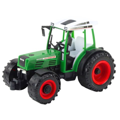 Traktor Pojazd Rolniczy Farmerski Z Siewnikiem Zielony 34cm