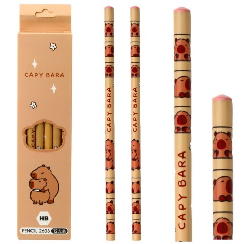Zestaw Ołówków Do Szkicowania Z Kapibarą 12 Sztuk