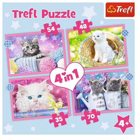 Puzzle - 4w1 (35, 48, 54, 70) - Zabawne kotki - Trefl 34396
