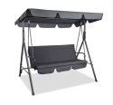 Huśtawka Trzyosobowa Ogrodowa Bujana Materac Szara