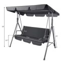 Huśtawka Trzyosobowa Ogrodowa Bujana Materac Szara