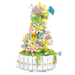 Klocki Konstrukcyjne Kompozycja Kwiatowa Z Motylami Światła LED 1399 el.