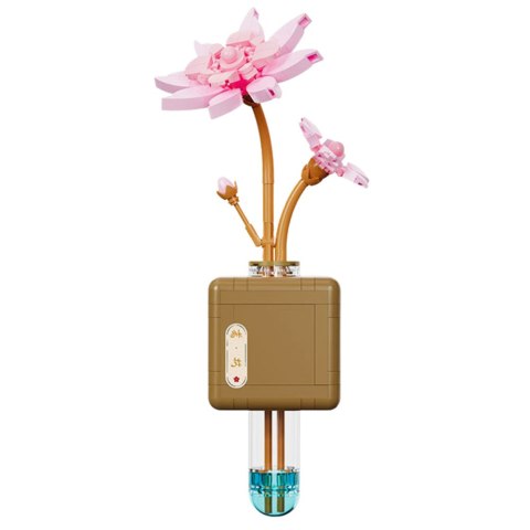 Klocki Konstrukcyjne Kwiat Lotosu Różowy W Fiolce 376 el.