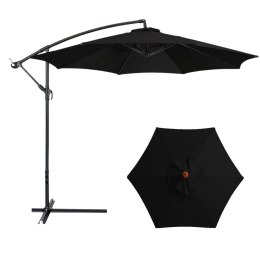 Parasol Ogrodowy Boczny Z Regulacją Pochyłu Pokrowiec 350 x 250cm Czarny