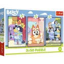 Puzzle - 3x50 - Rodzina Bluey - Trefl 34890