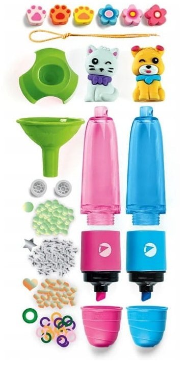 Idea Art Zestaw Mini Fabryka Markerów Zakreślaczy Słodkie Pupile Pies i Kot Clementoni 18166