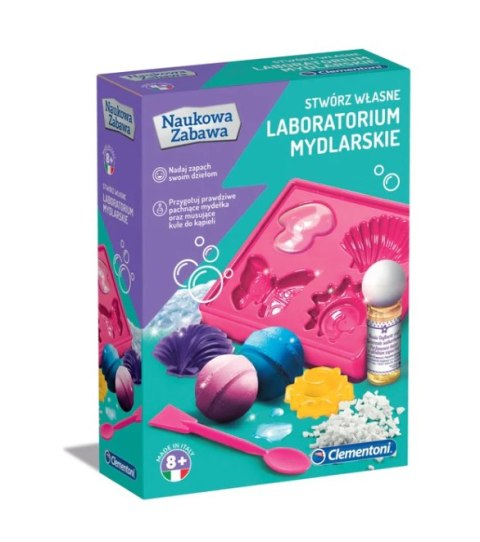 Naukowa Zabawa Zestaw Laboratorium Mydlarskie Mydła Kule do Kąpieli Język Polski Clementoni 60949