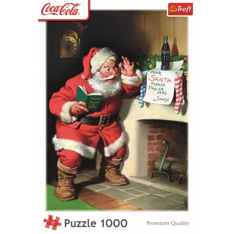 Puzzle - 1000 XMAS - Coca-Cola: Mikołaj przy kominku - Trefl 10922