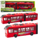 Autobus Przegubowy Otwierane Drzwi Światła Dźwięki Czerwony 1:16