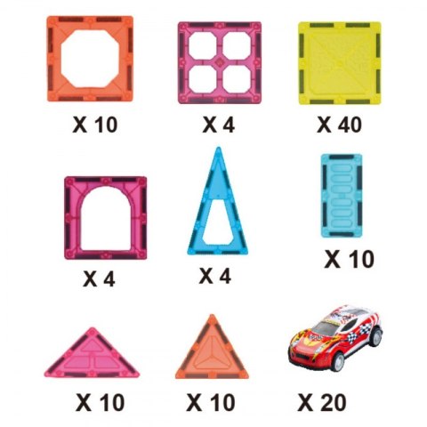 WOOPIE Magnetyczne Klocki Konstrukcyjne 7,5 cm Parking 112 el