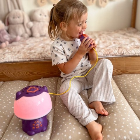 WOOPIE Multifunkcyjna Lampka RGB Głośnik Bluetooth Karaoke Modulator Głosu Karta SD Fioletowa