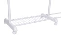 Wieszak regulowany stojący na kółkach Rufo biały
