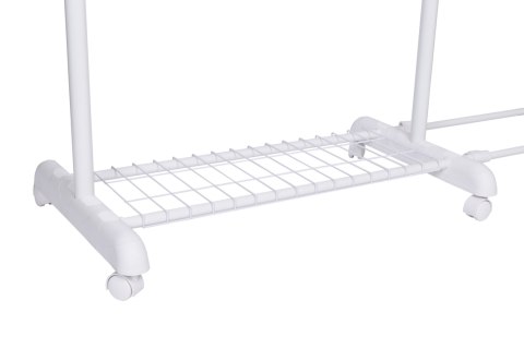 Wieszak regulowany stojący na kółkach Rufo biały