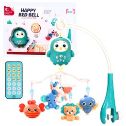 Karuzela Do Łóżeczka Sterowana Pilotem Kołysanki Dźwięki Niebieska