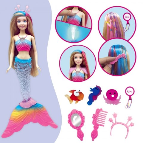 WOOPIE Lalka Syrenka Gina Magiczna Tęczowa z Akcesoriami