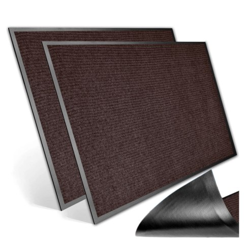 Wycieraczka do butów 40x60 cm Seila brązowa zestaw 2 sztuk