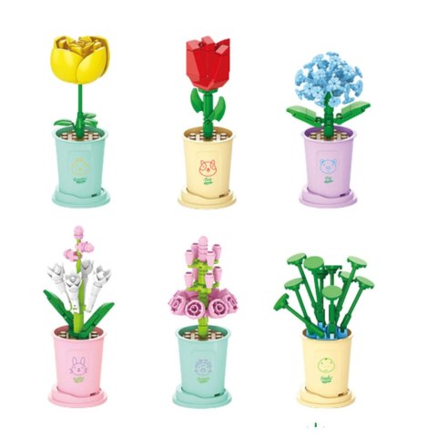 Klocki Konstrukcyjne Pojedynczy Kwiat W Doniczce 36-60 el.