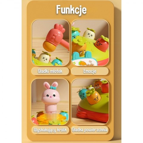 WOOPIE BABY Interaktywna Gra Zręcznościowa Wbij Marchewke Edukacyjna Uderz Młotkiem w Kreta