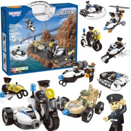 WOOPIE Klocki Konstrukcyjne Zbuduj Pojazdy Policyjne 8 Modeli STEAM - Zostań bohaterem miasta!