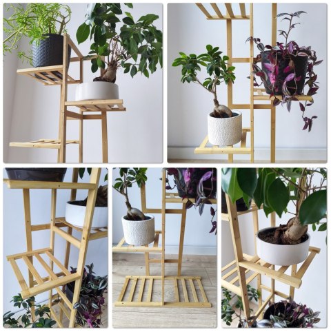 Kwietnik bambusowy HERVEL naturalny 7 półek