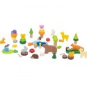 VIGA Drewniane Klocki Kolorowe Leśne Opowieści Pudełko 58el.