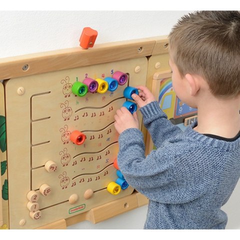 MASTERKIDZ Kolorowe Gąsieniczki Nauka Liczb i Ilości - Tablica Ścienna Edukacyjna Montessori