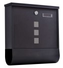 Skrzynka pocztowa na listy Hans z gazetnikiem czarna