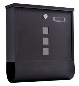Skrzynka pocztowa na listy Hans z gazetnikiem czarna