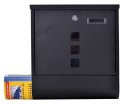 Skrzynka pocztowa na listy Hans z gazetnikiem czarna