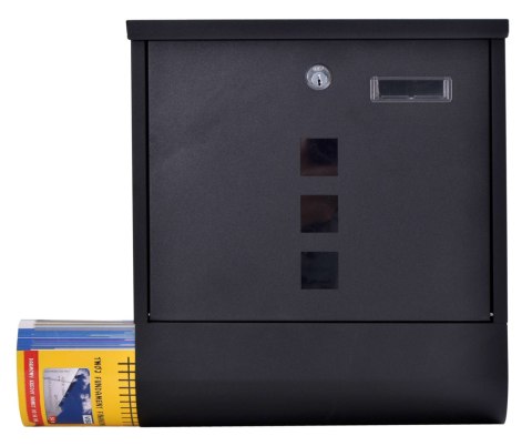 Skrzynka pocztowa na listy Hans z gazetnikiem czarna