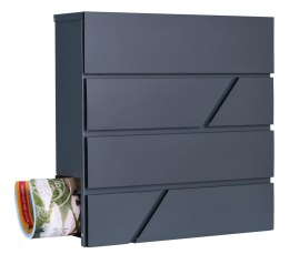 Skrzynka pocztowa na listy Tove z gazetnikiem antracyt