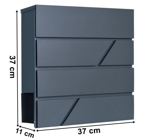 Skrzynka pocztowa na listy Tove z gazetnikiem antracyt