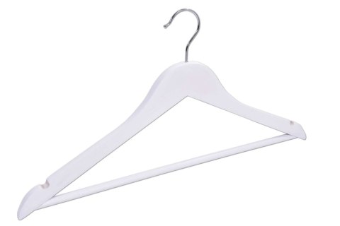 Wieszak do szafy RONDO komplet 100 szt biały drewno